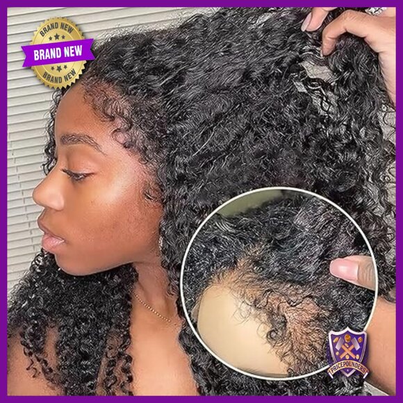 Human Hair Lace Front Wig 16 Inch Deep Wave 180% Density Pre-Plucked